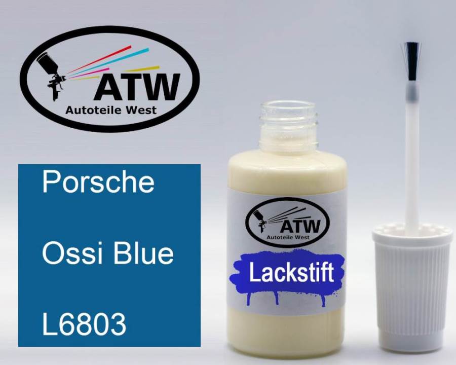 Porsche, Ossi Blue, L6803: 20ml Lackstift, von ATW Autoteile West.